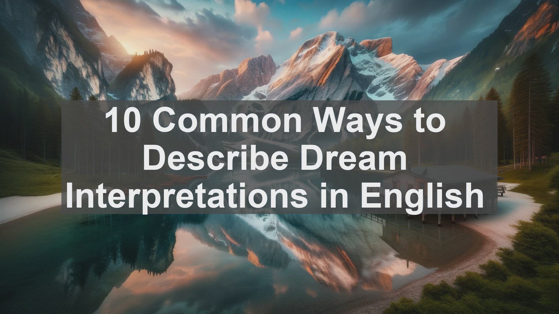 'Video thumbnail for 10 Common Ways to Describe Dream Interpretations in English '