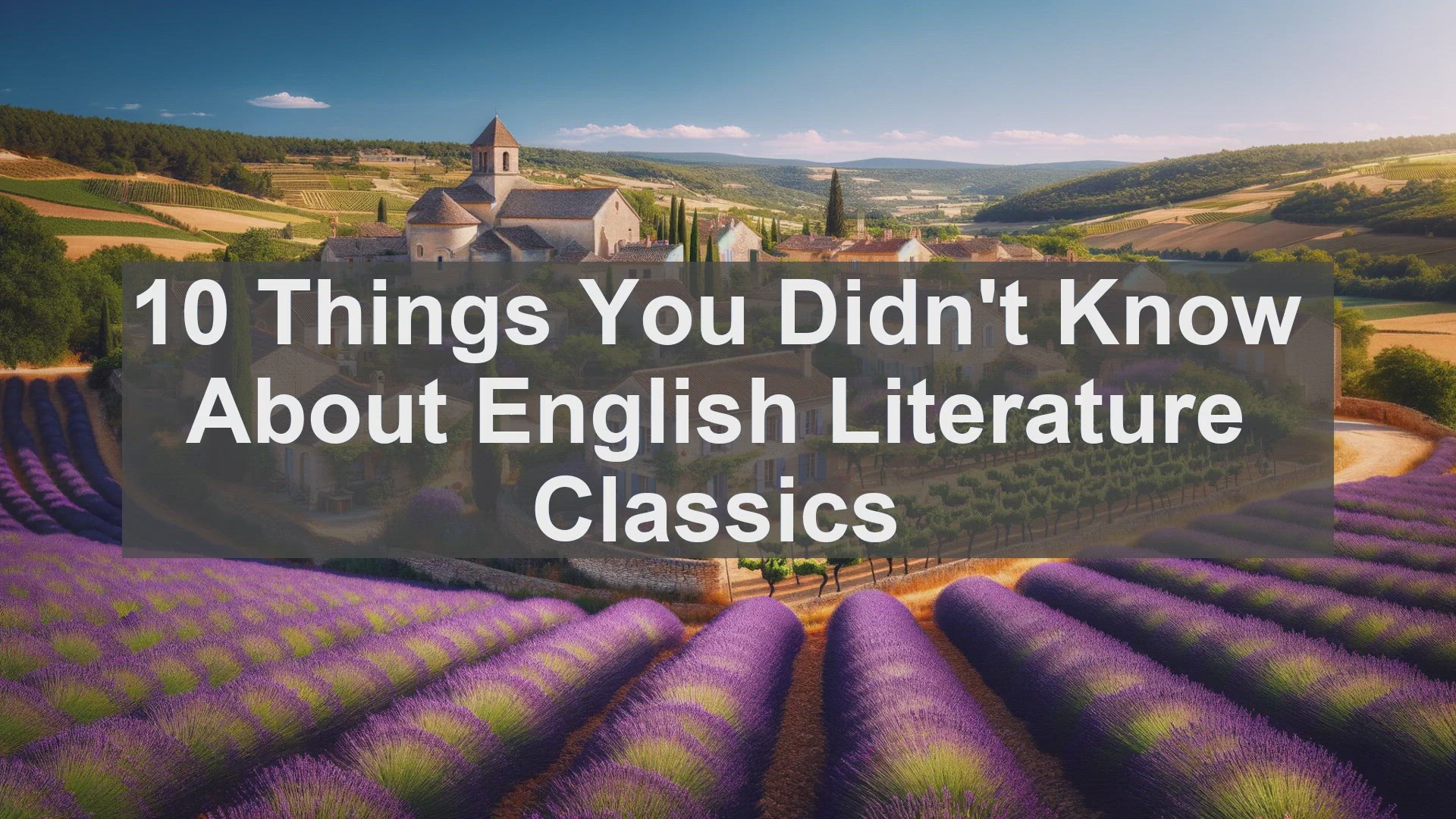'Video thumbnail for 10 Things You Didn't Know About English Literature Classics '