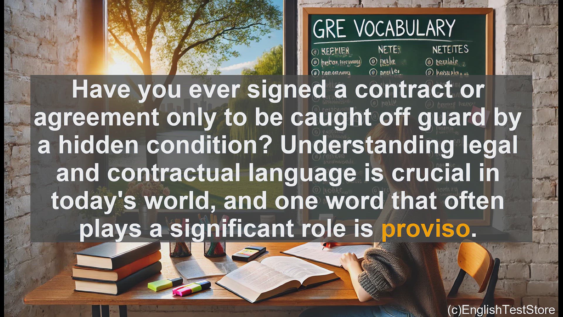 'Video thumbnail for GRE Vocabulary Lesson: Navigating the Complexities of Provisos in Contracts and Agreements'