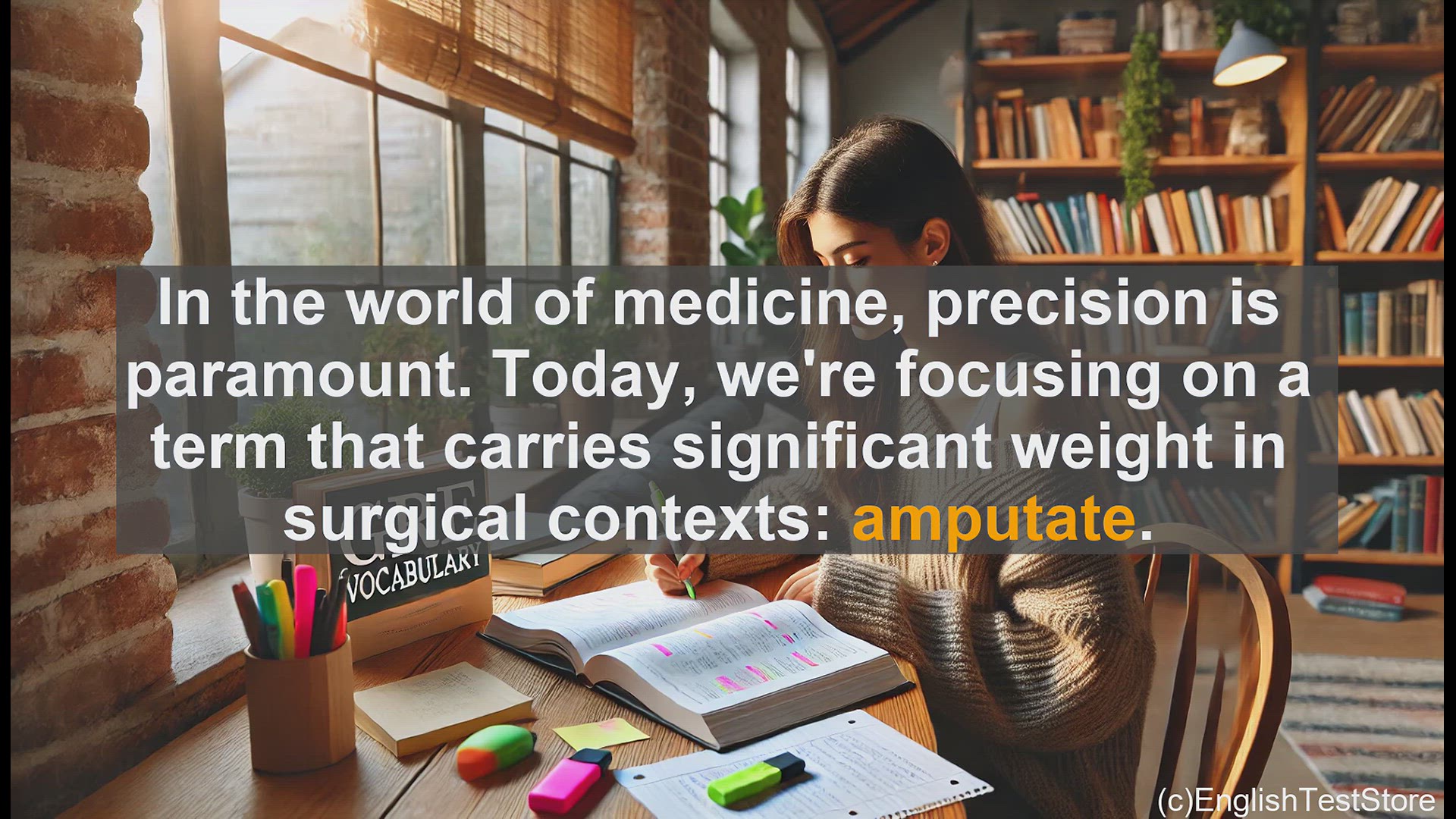 'Video thumbnail for GRE Vocabulary Lesson: Amputate - The Surgical Removal of Limbs'