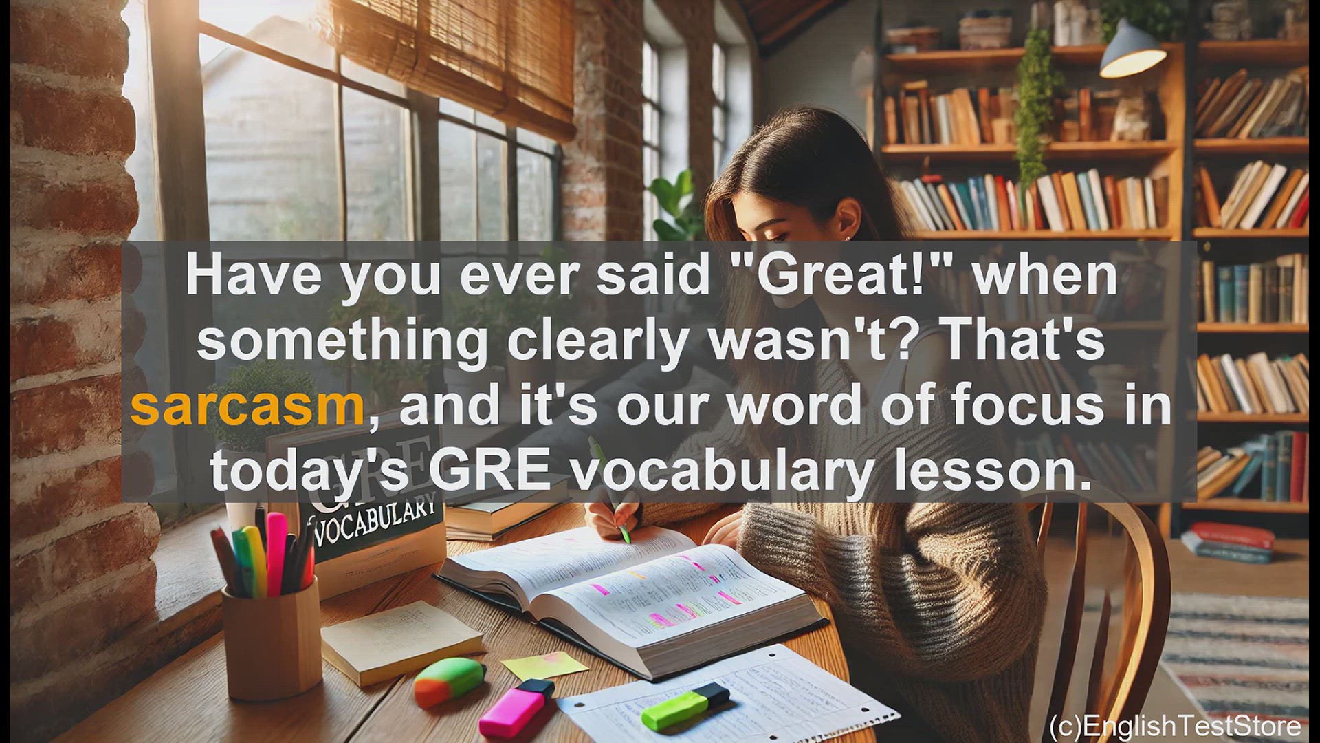 'Video thumbnail for GRE Vocabulary Lesson: Mastering Sarcasm - A GRE Vocabulary Lesson'