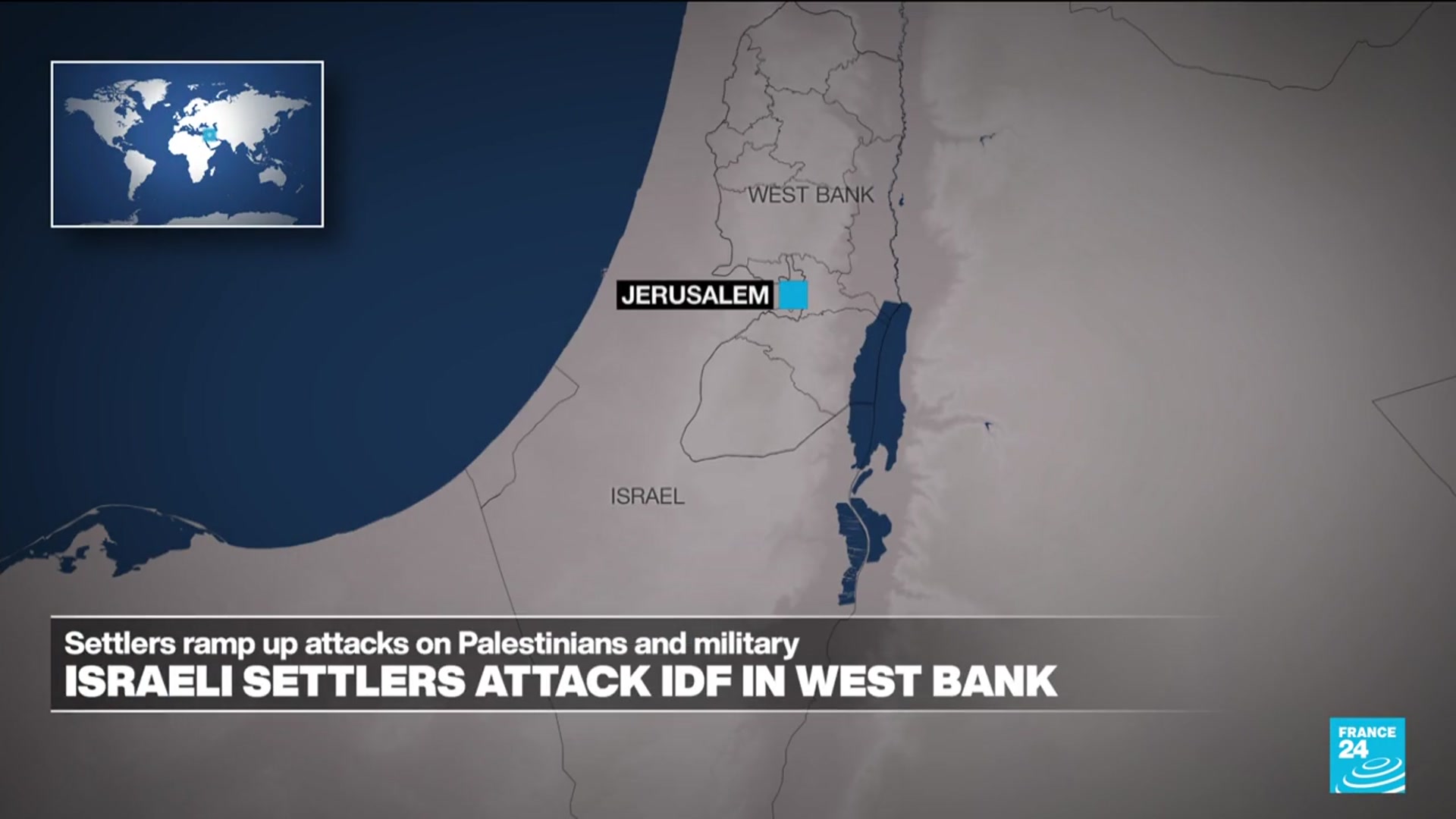 'Video thumbnail for Israeli settlers rampage at a military base in the West Bank'