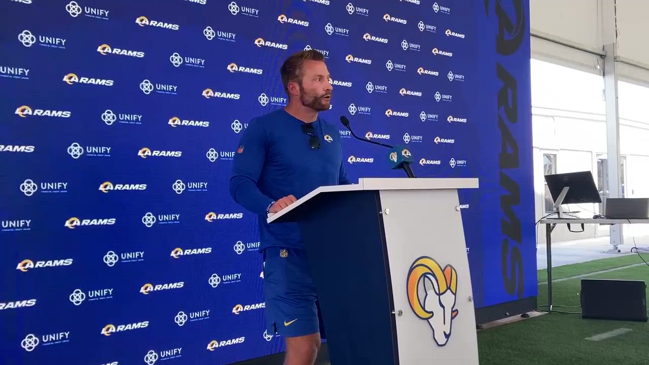 Video thumbnail for Los Angeles Rams HC Sean McVay on Matthew Stafford Status