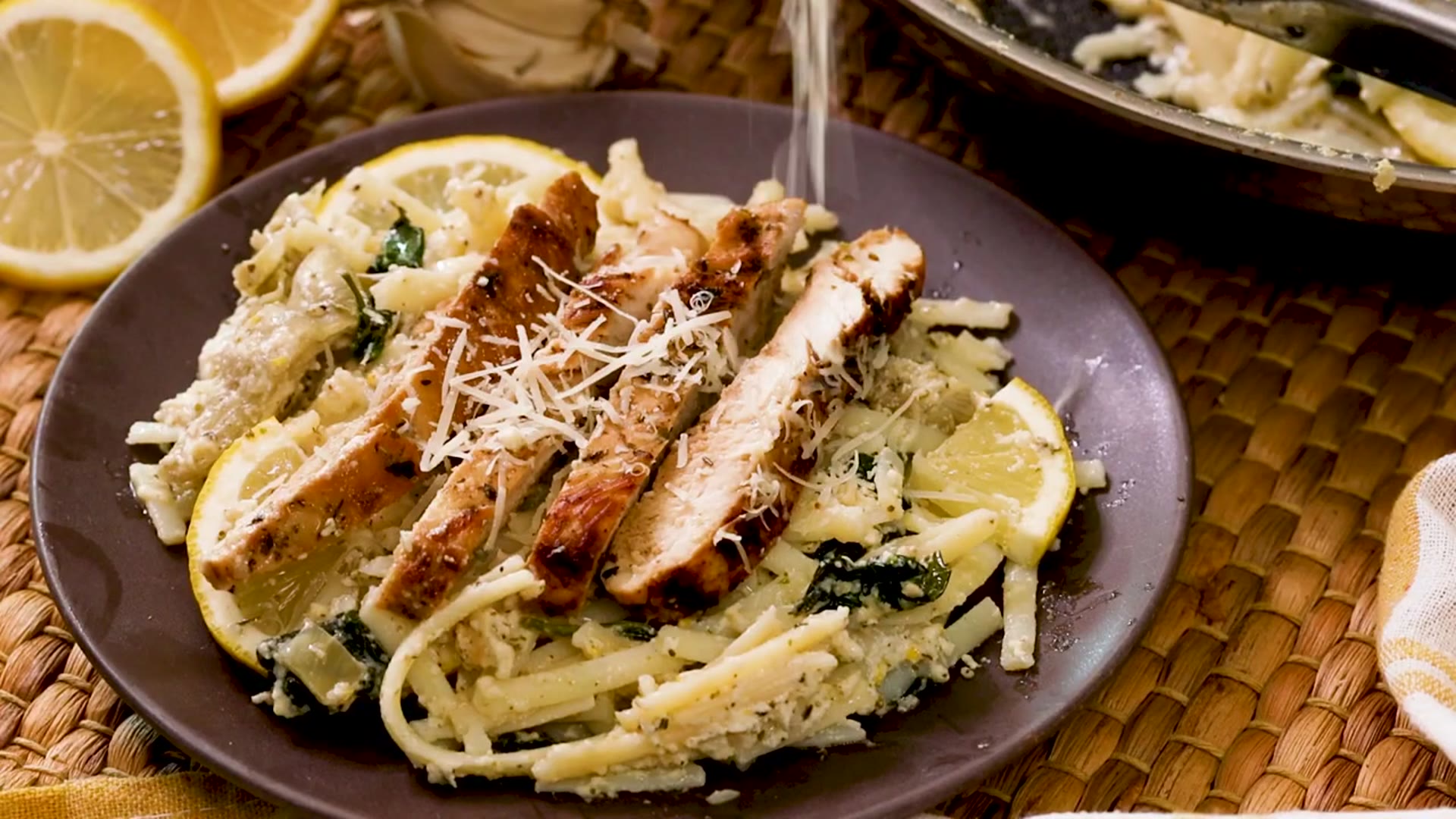 Video thumbnail for Gluten-Free Creamy Lemon Chicken Pasta with Cottage Cheese in Hexclad (720p 24fps)
