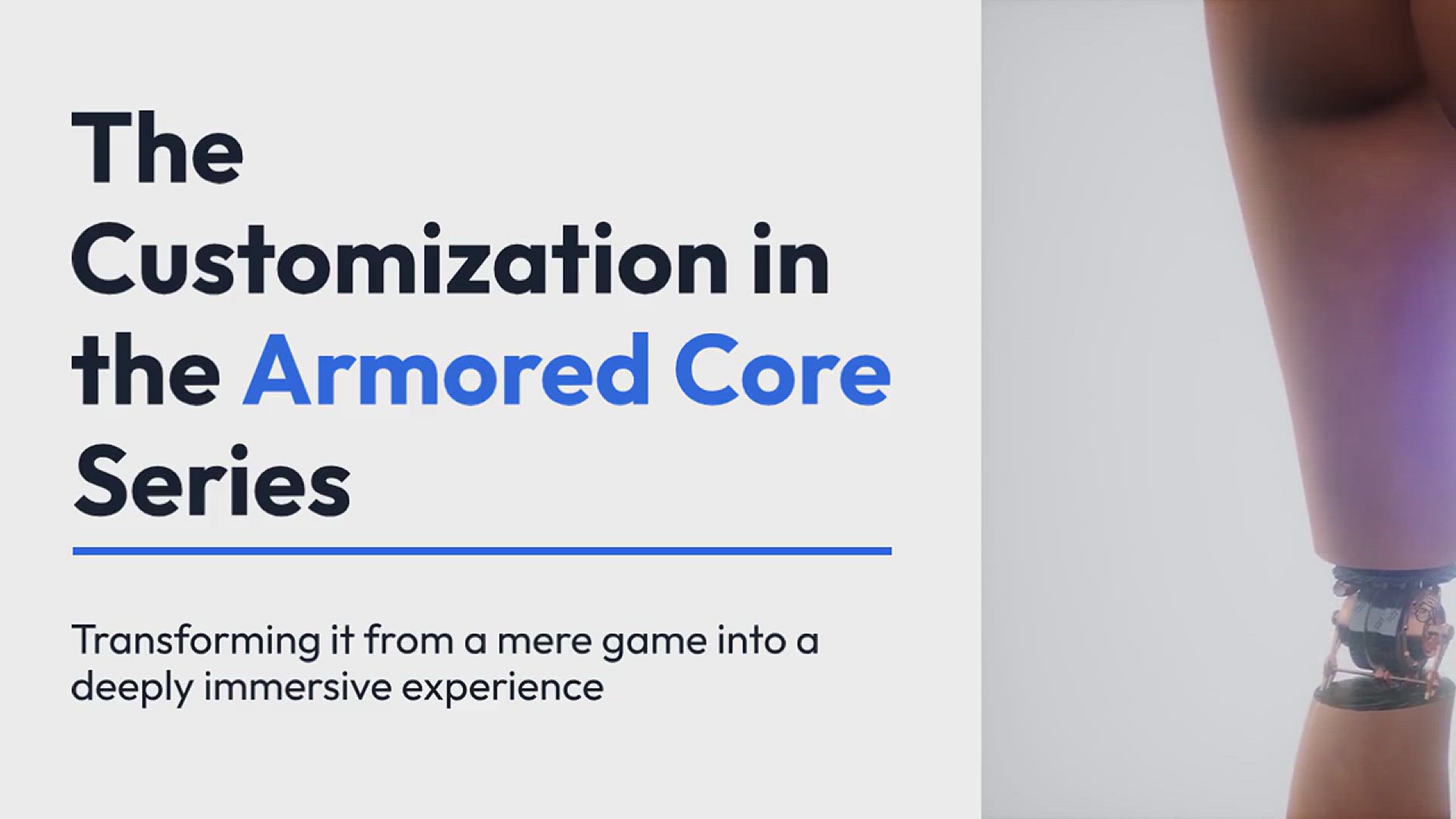 'Video thumbnail for Armored Core Mech Customizations'