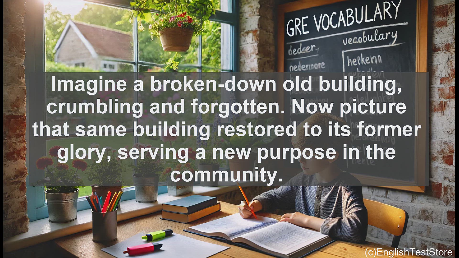 'Video thumbnail for GRE Vocabulary Lesson: Rehabilitate - Restoring Purpose and Glory'