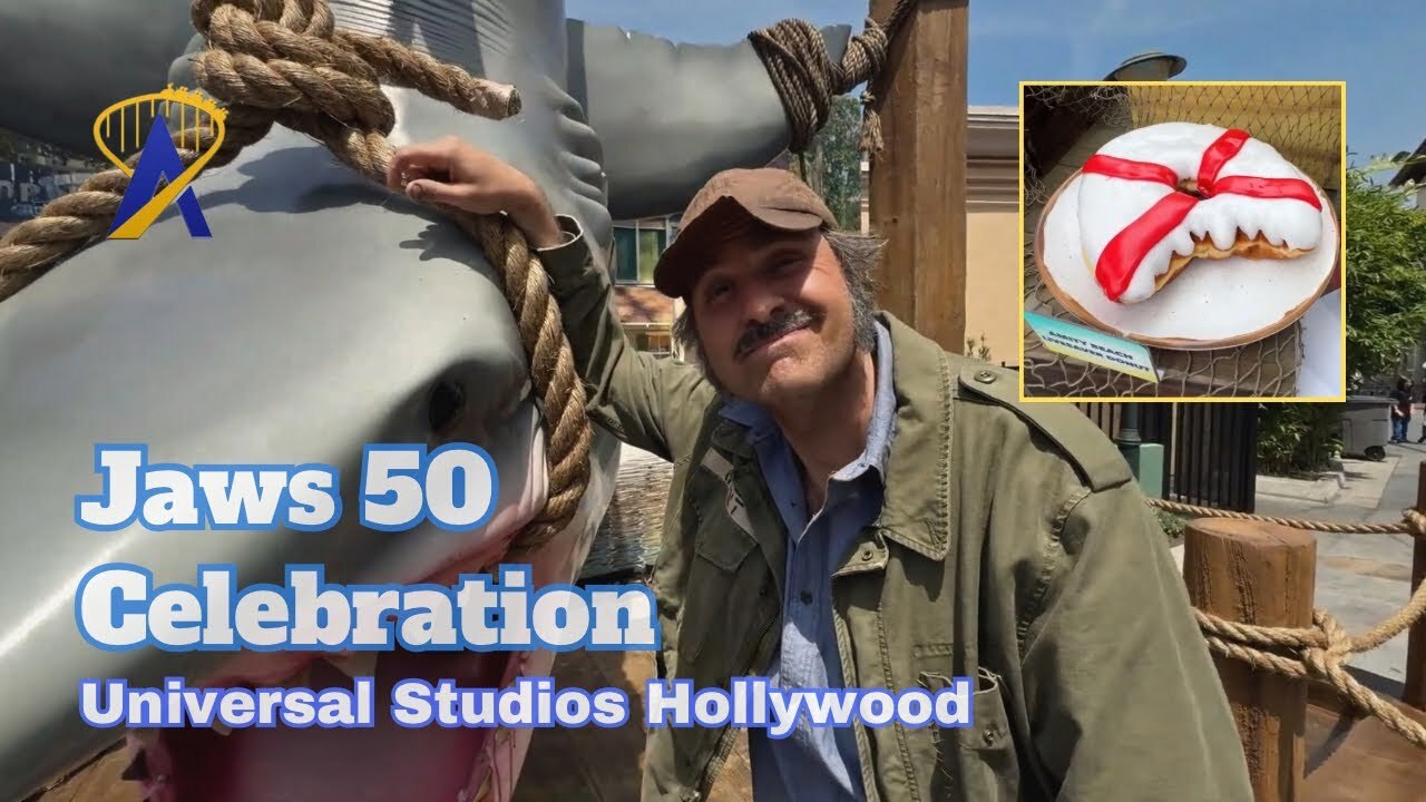 'Video thumbnail for Jaws 50th Anniversary at Universal Studios Hollywood - Universal Mega Movie Summer 2025'