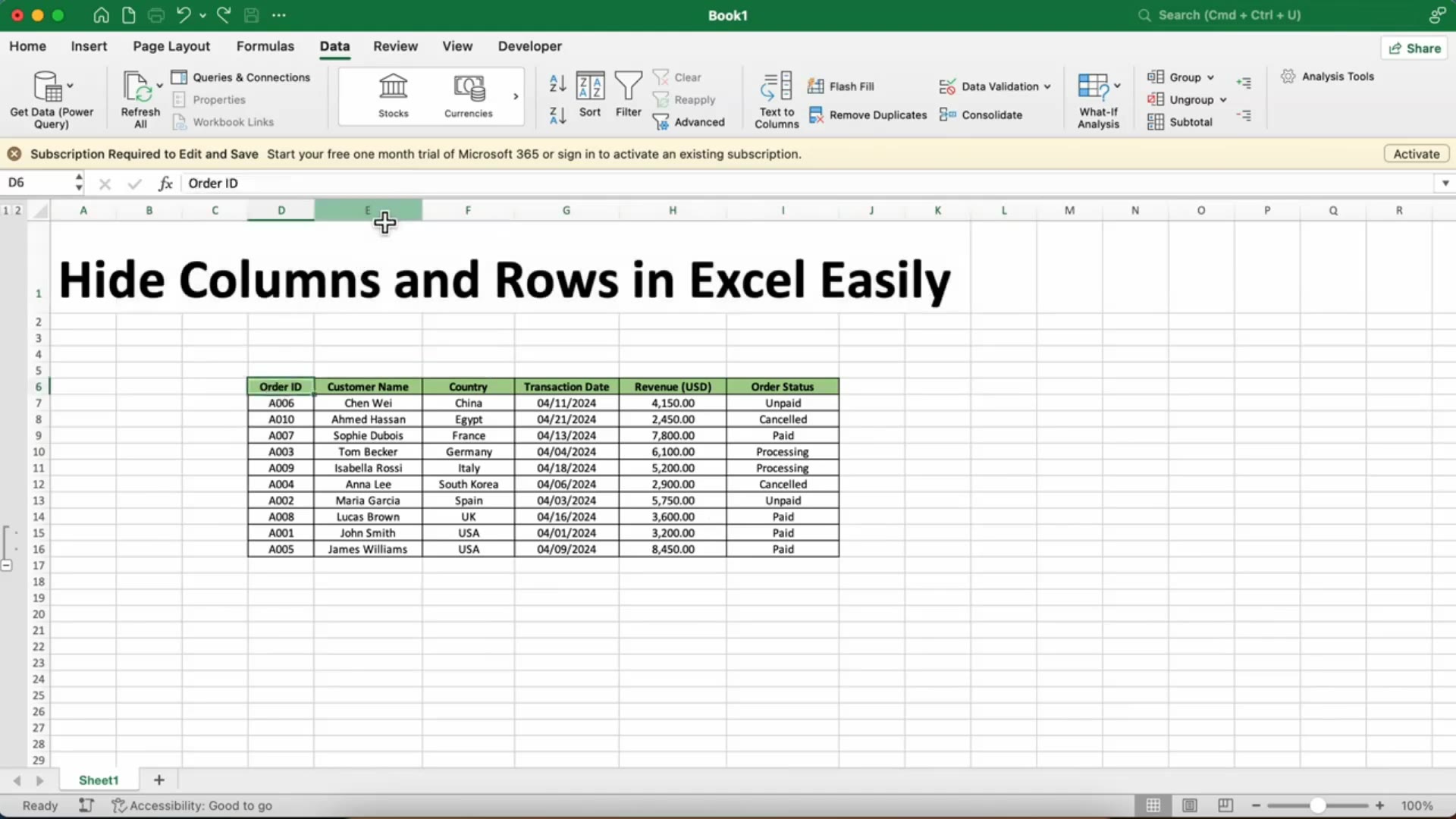 'Video thumbnail for 🚫 Hide & Unhide Columns and Rows in Excel – Keep Your Sheets Clean!'