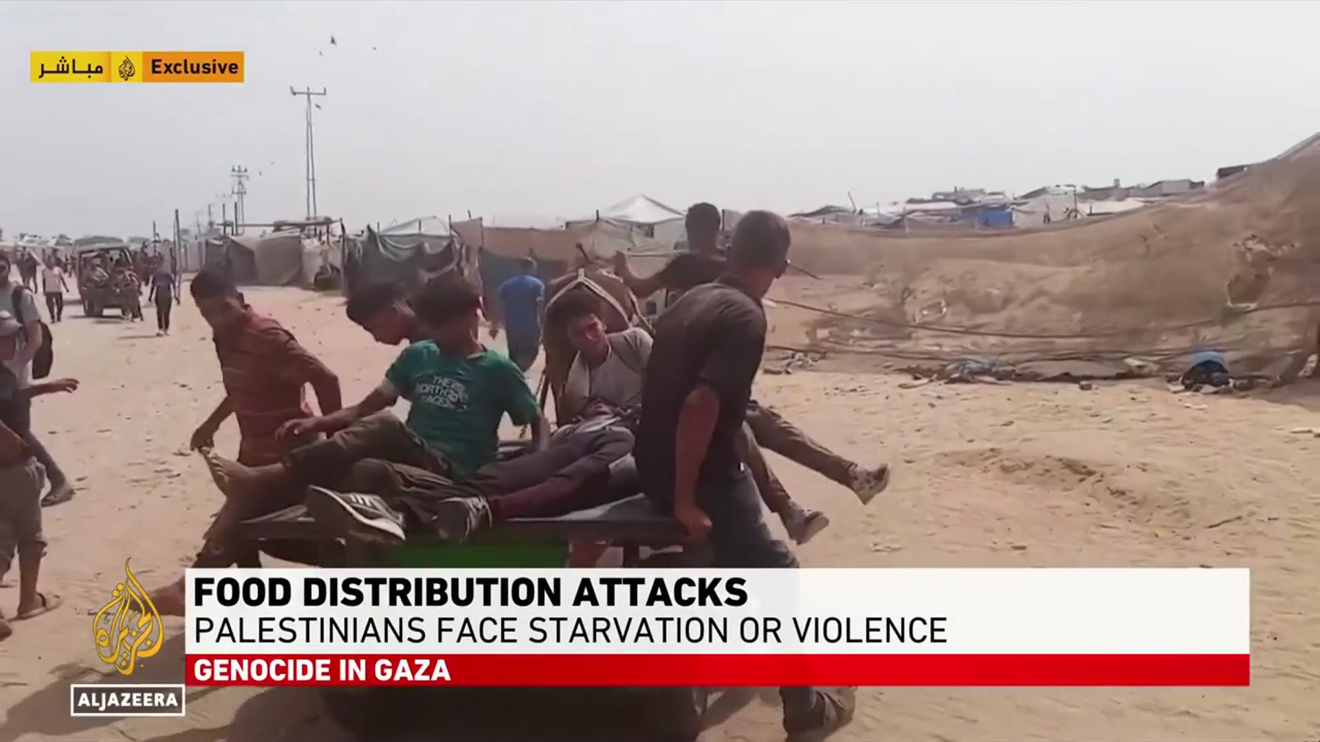 'Video thumbnail for Israel kills nearly 600 Palestinians at aid centres'