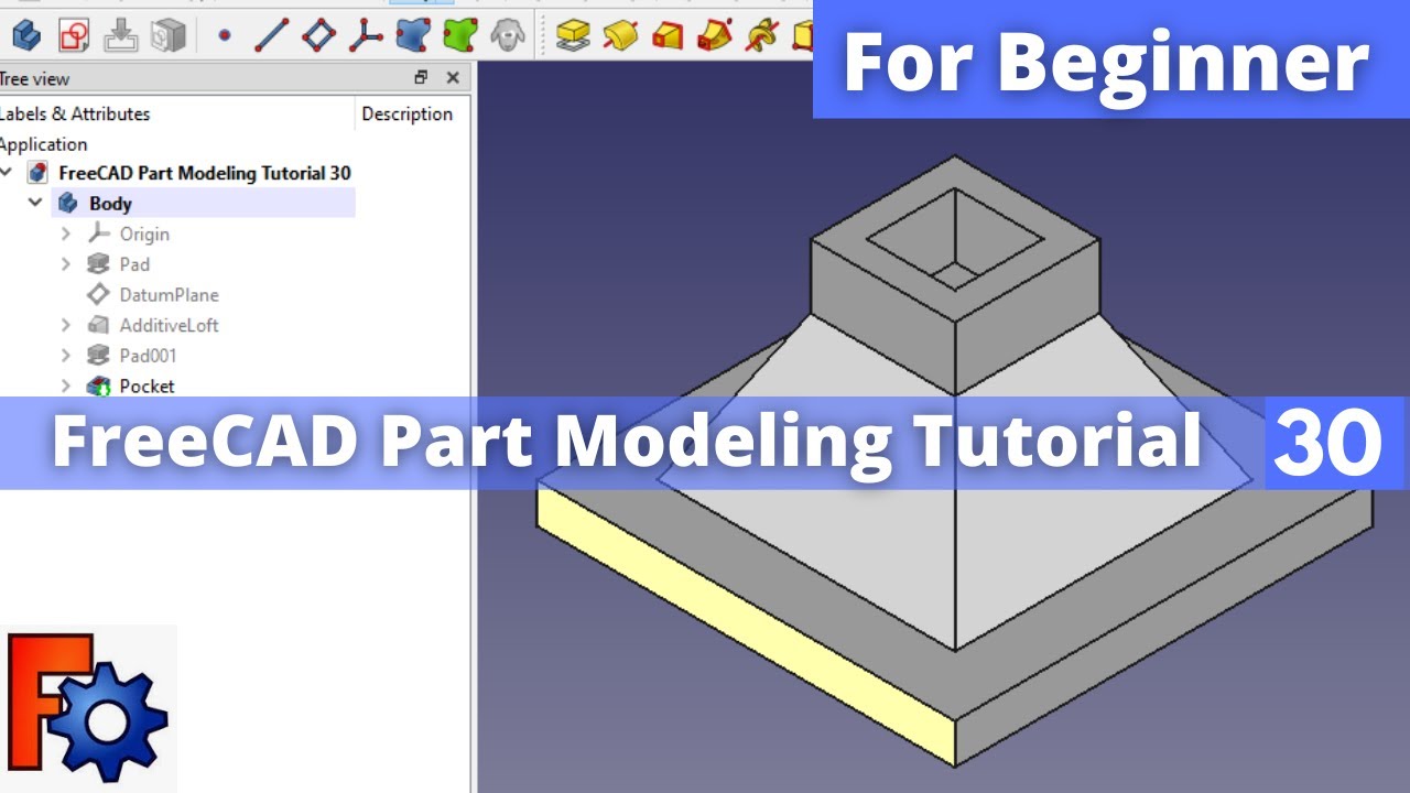 'Video thumbnail for FreeCAD Part Modeling Tutorial 30 | FreeCAD | FreeCAD Part Design | Mechnexus |'
