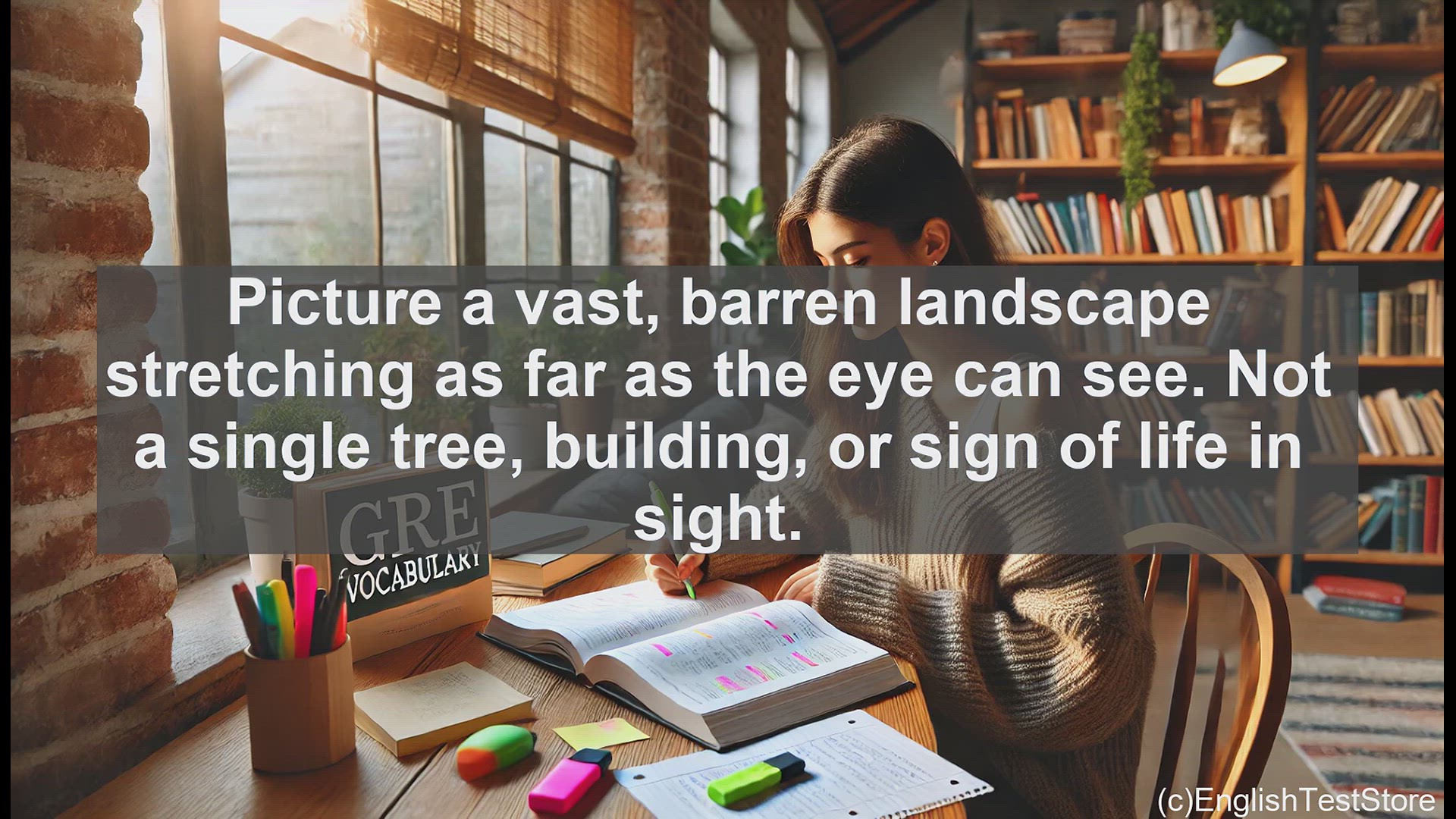 'Video thumbnail for GRE Vocabulary Lesson: Exploring the Desolate Landscape'