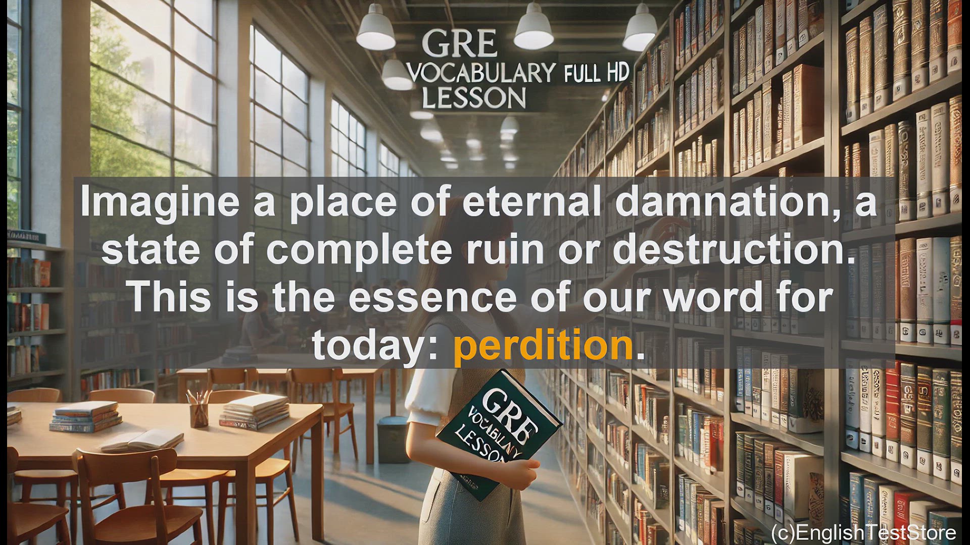 'Video thumbnail for GRE Vocabulary Lesson: The Fate of Eternal Damnation - Exploring the Meaning of Perdition'