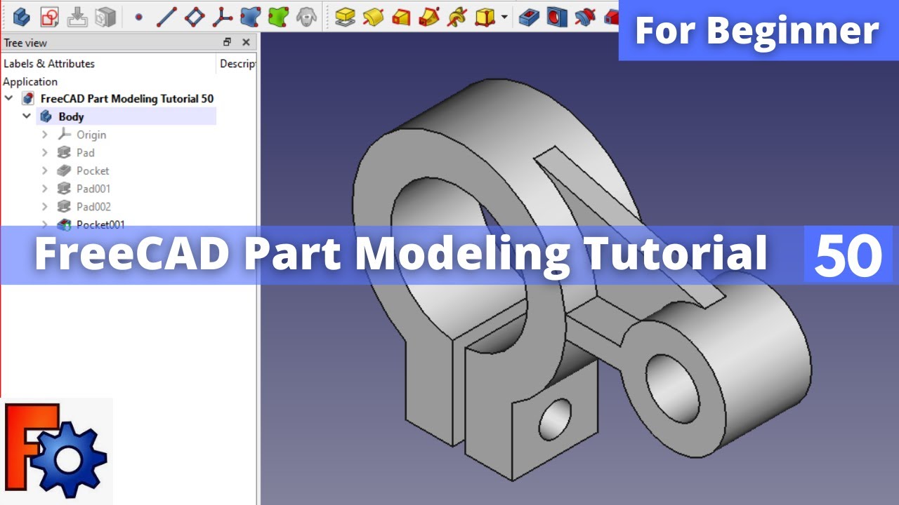 'Video thumbnail for FreeCAD Part Modeling Tutorial 50 | FreeCAD Tutorial | FreeCAD Part Design | Mechnexus |'