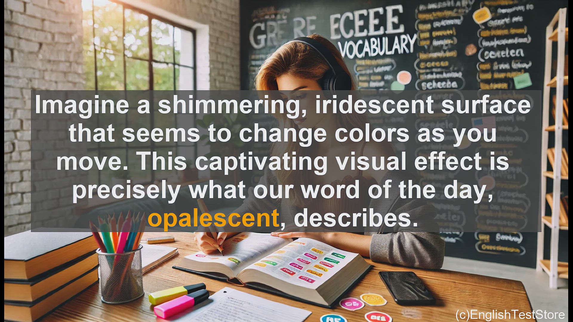 'Video thumbnail for GRE Vocabulary Lesson: Exploring the Shimmering World of Opalescence'