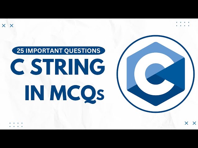 'Video thumbnail for C String MCQs | Top 20 Questions and Answer | Javatpoint #mcq #cprogramming #cmcq #javatpoint'