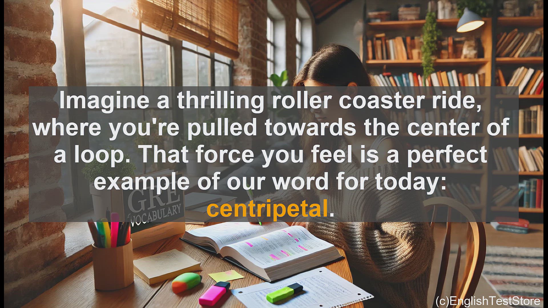 'Video thumbnail for GRE Vocabulary Lesson: Centripetal Force - The Science Behind Roller Coaster Thrills'