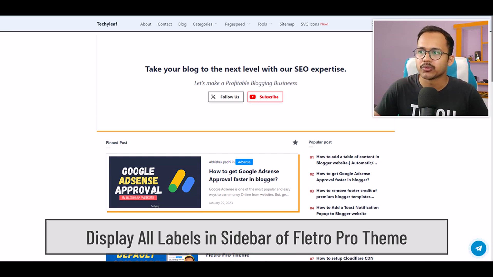 'Video thumbnail for Display All Labels in Sidebar _ Fletro Pro Theme customization'