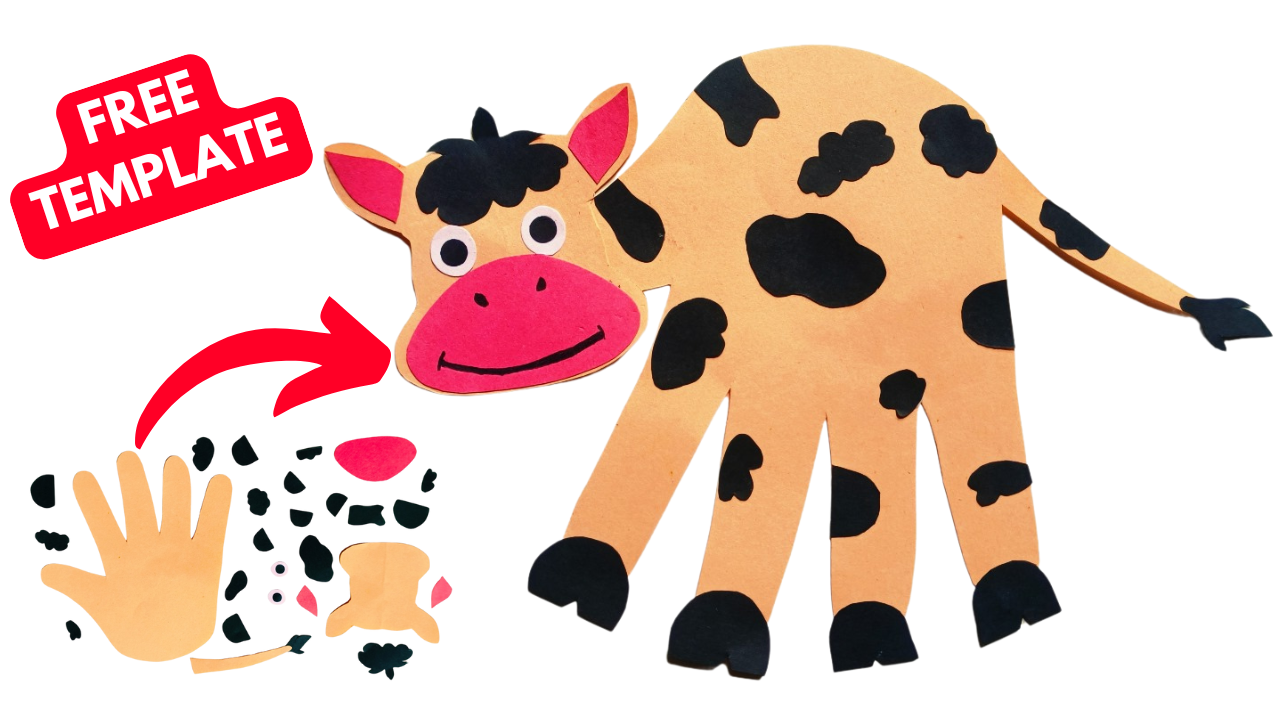 'Video thumbnail for Paper COW Handprint Craft For KIDS'