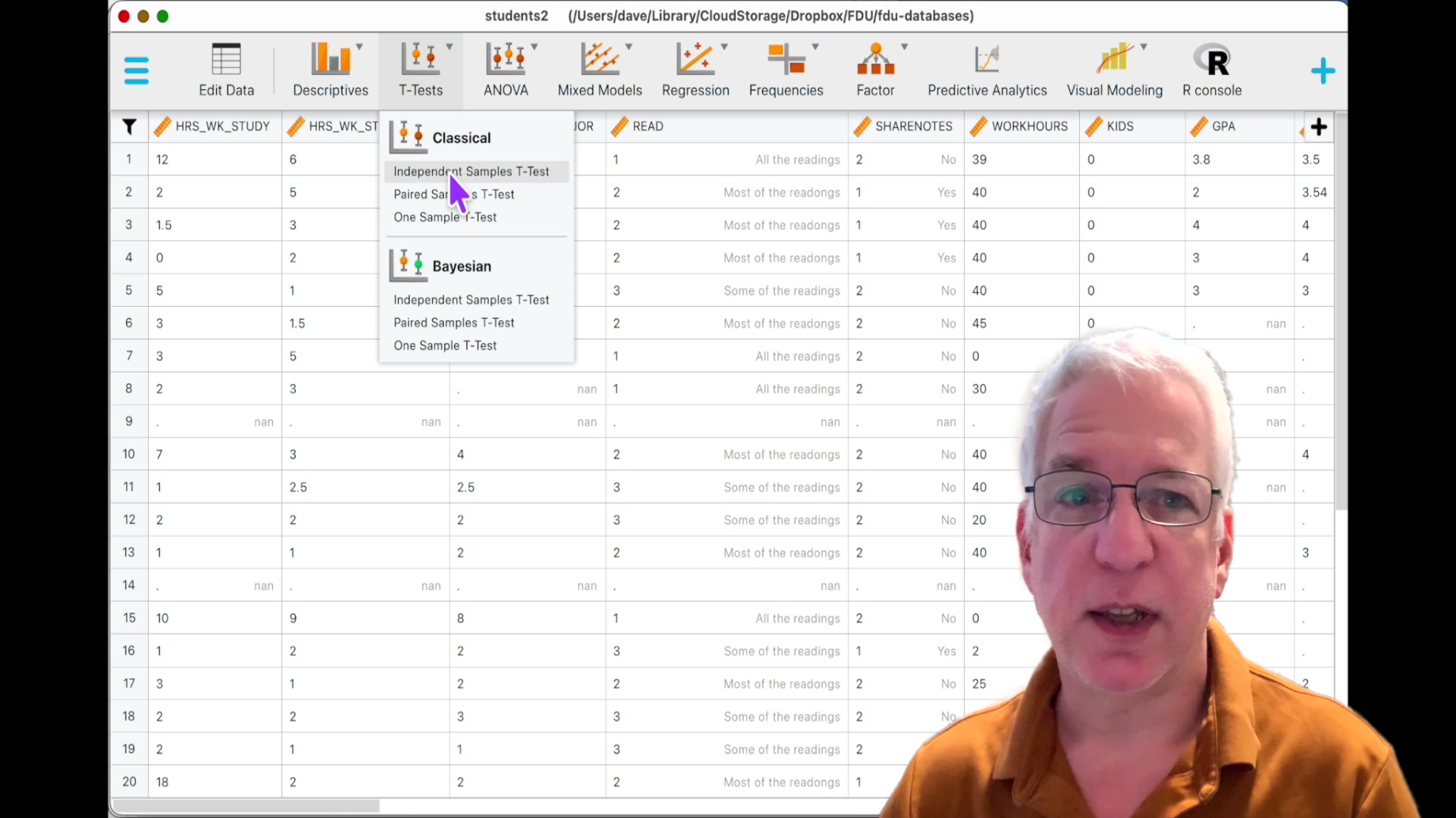 Video thumbnail for Quickly comparing averages in JASP
