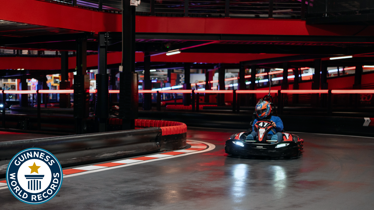 'Video thumbnail for Longest multi-level go kart track'