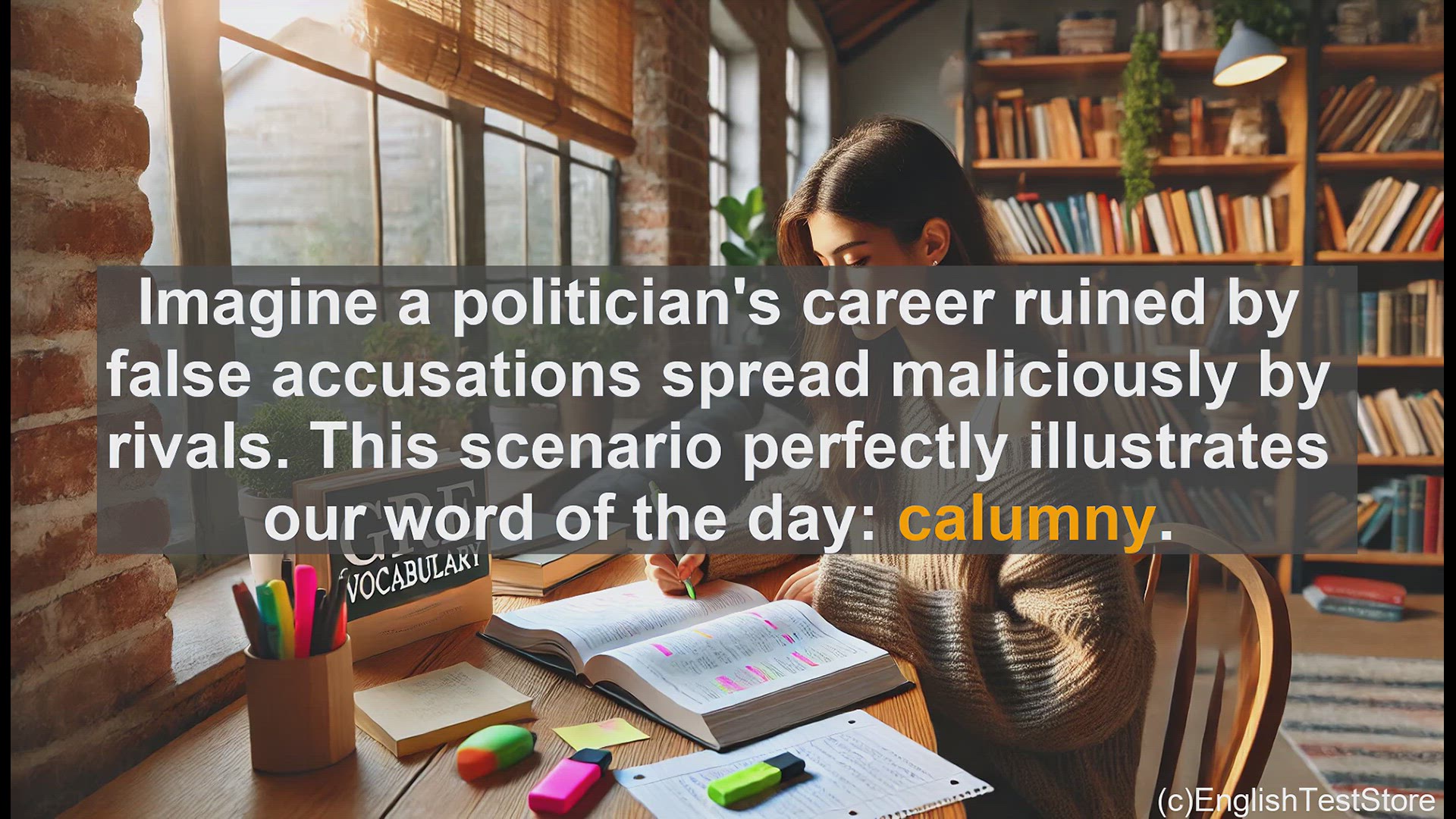 'Video thumbnail for GRE Vocabulary Lesson: Calumny - The Malicious Spread of False Accusations'
