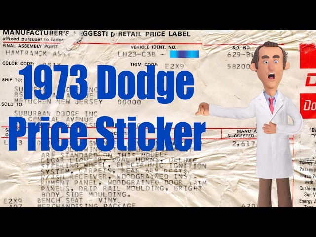 'Video thumbnail for Behind the price sticker! of a swingin’ 1973 Dodge Dart Swinger'