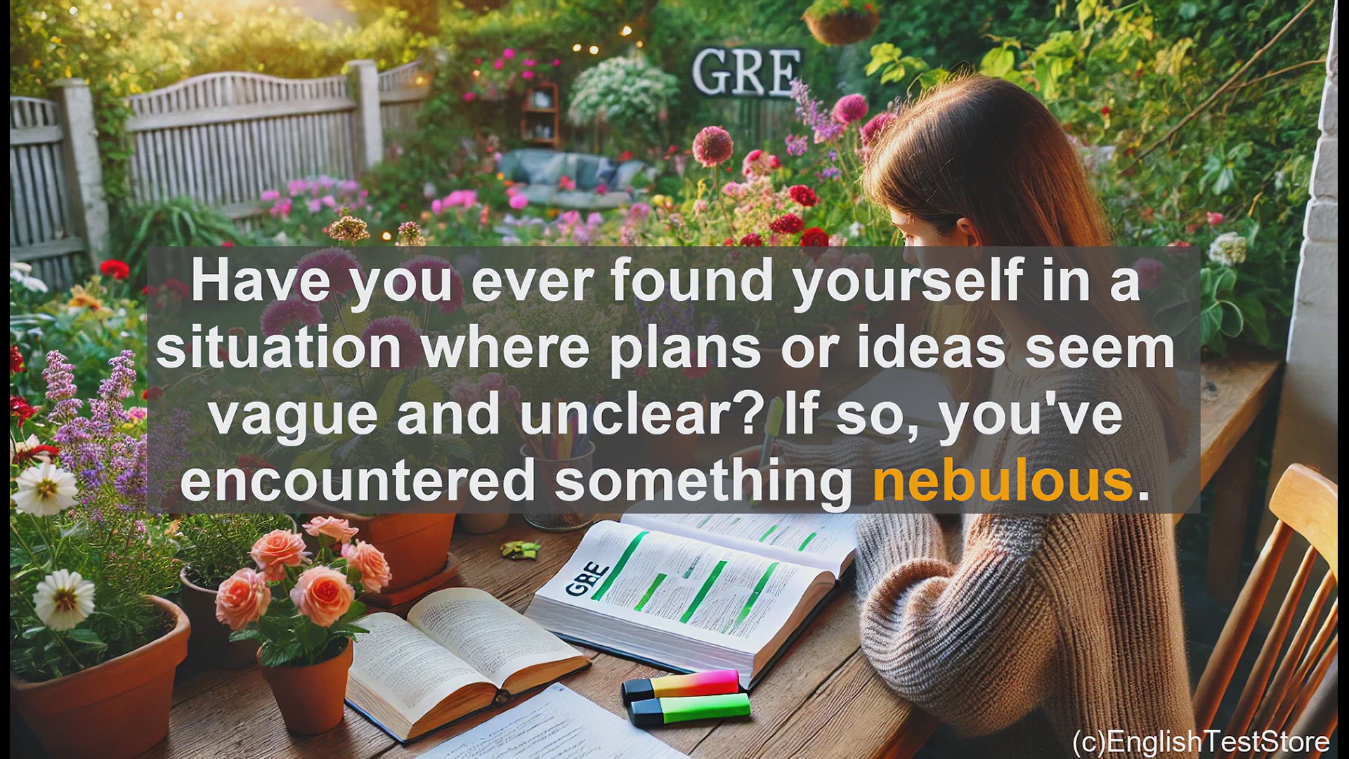 'Video thumbnail for GRE Vocabulary Lesson: Exploring the Meaning and Usage of 'Nebulous''