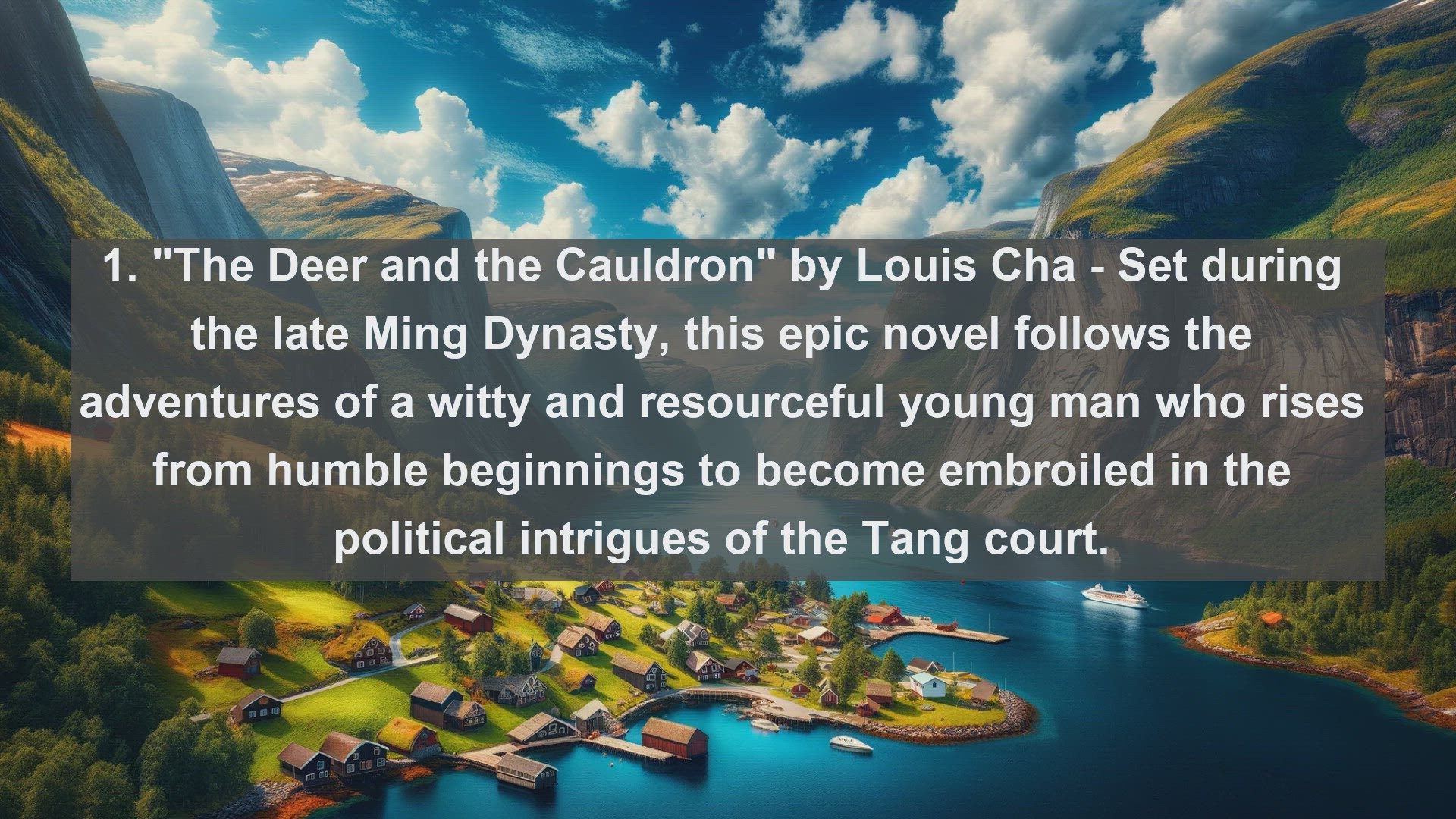'Video thumbnail for Top 10 Chinese Historical Novels on the Tang Dynasty'