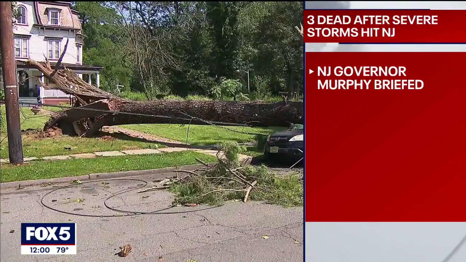 'Video thumbnail for Severe storms leave 3 dead in New Jersey'