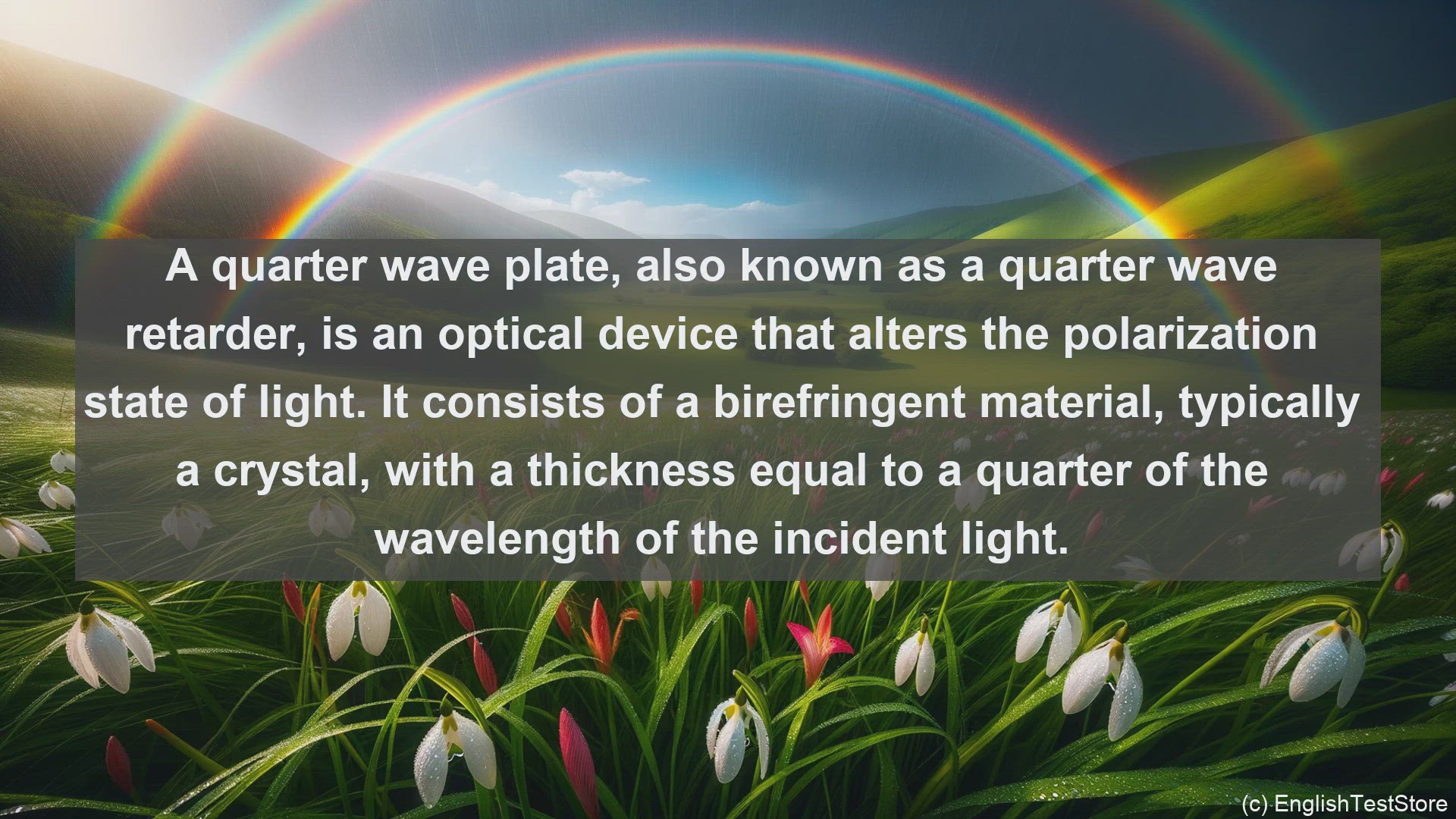 'Video thumbnail for Quarter wave plate in science  definition and examples'