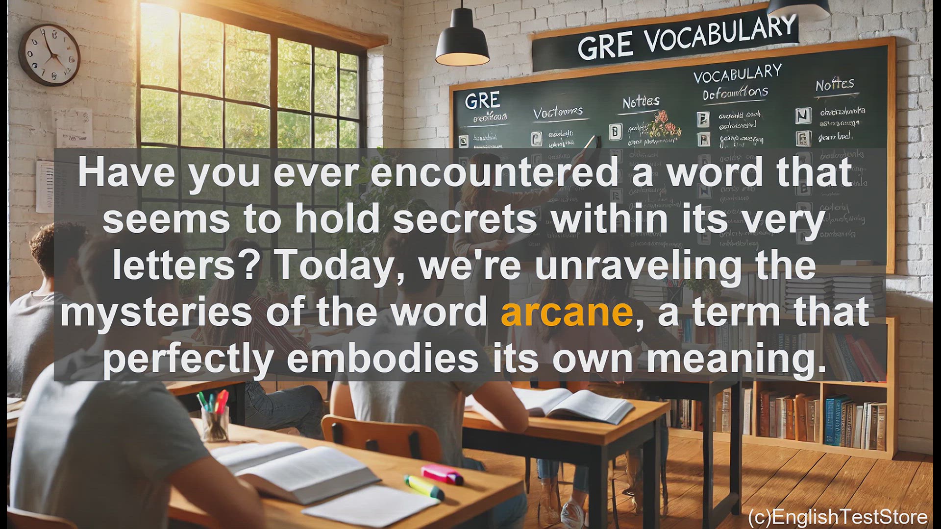 'Video thumbnail for GRE Vocabulary Lesson: Unraveling the Mysteries of the Word 'Arcane''