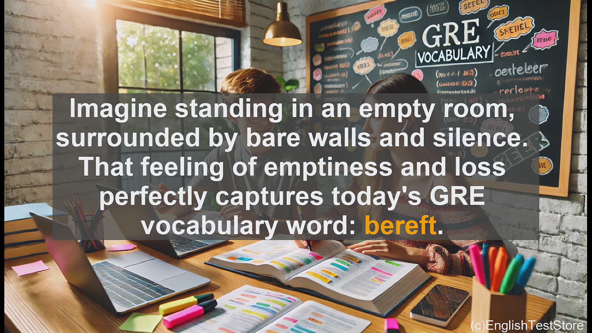 'Video thumbnail for GRE Vocabulary Lesson: Mastering the Evocative Word 'Bereft''