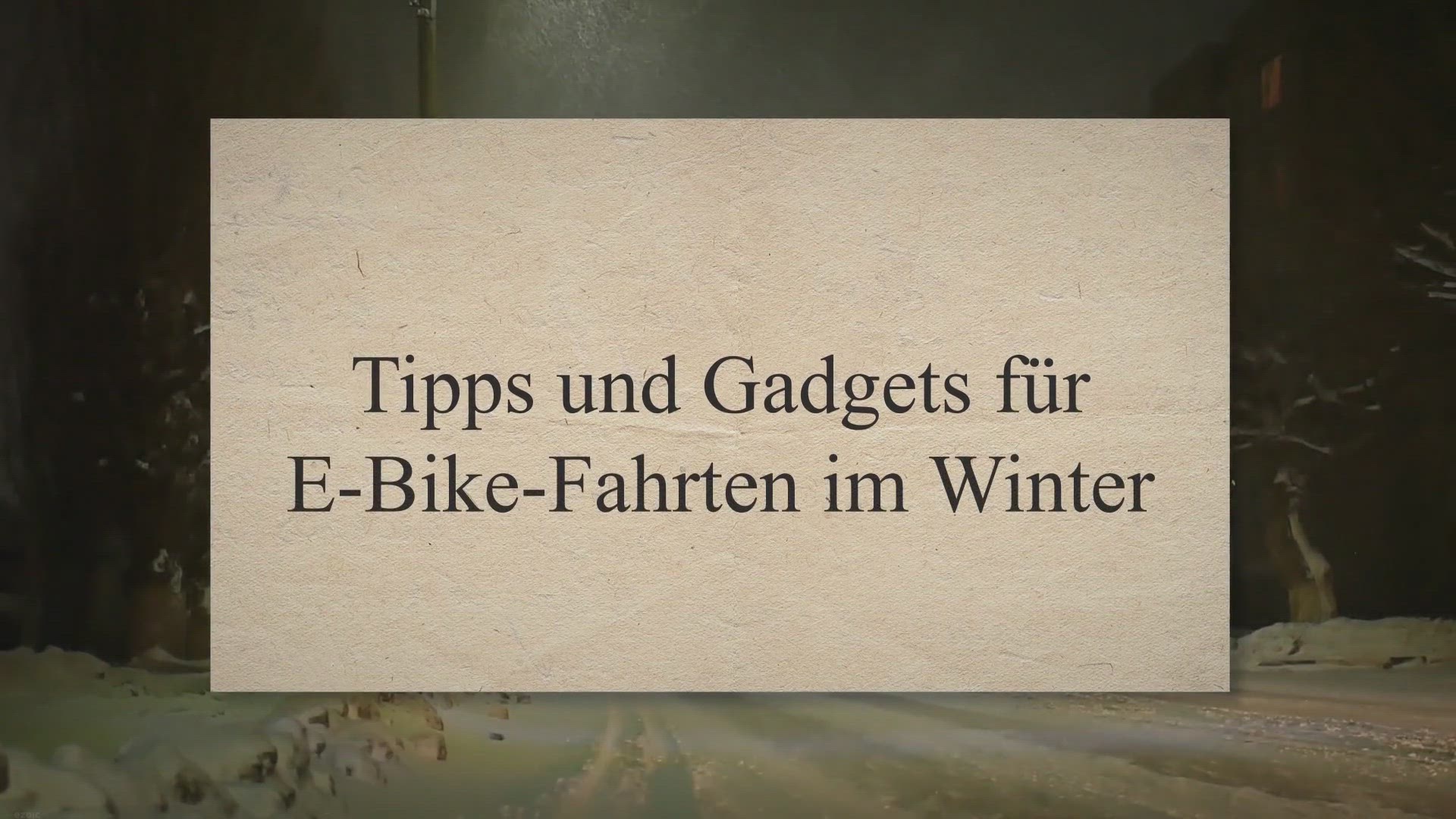Video thumbnail for E-Bike Winter-Fahrspaß: Tipps & Gadgets