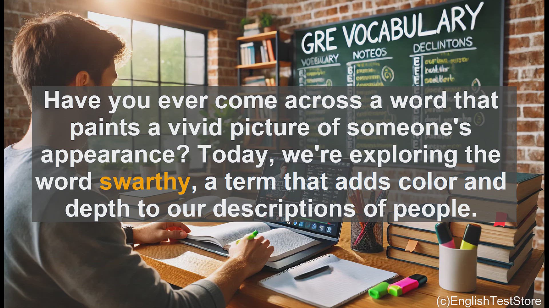 'Video thumbnail for GRE Vocabulary Lesson: Exploring the Descriptive Power of 'Swarthy''