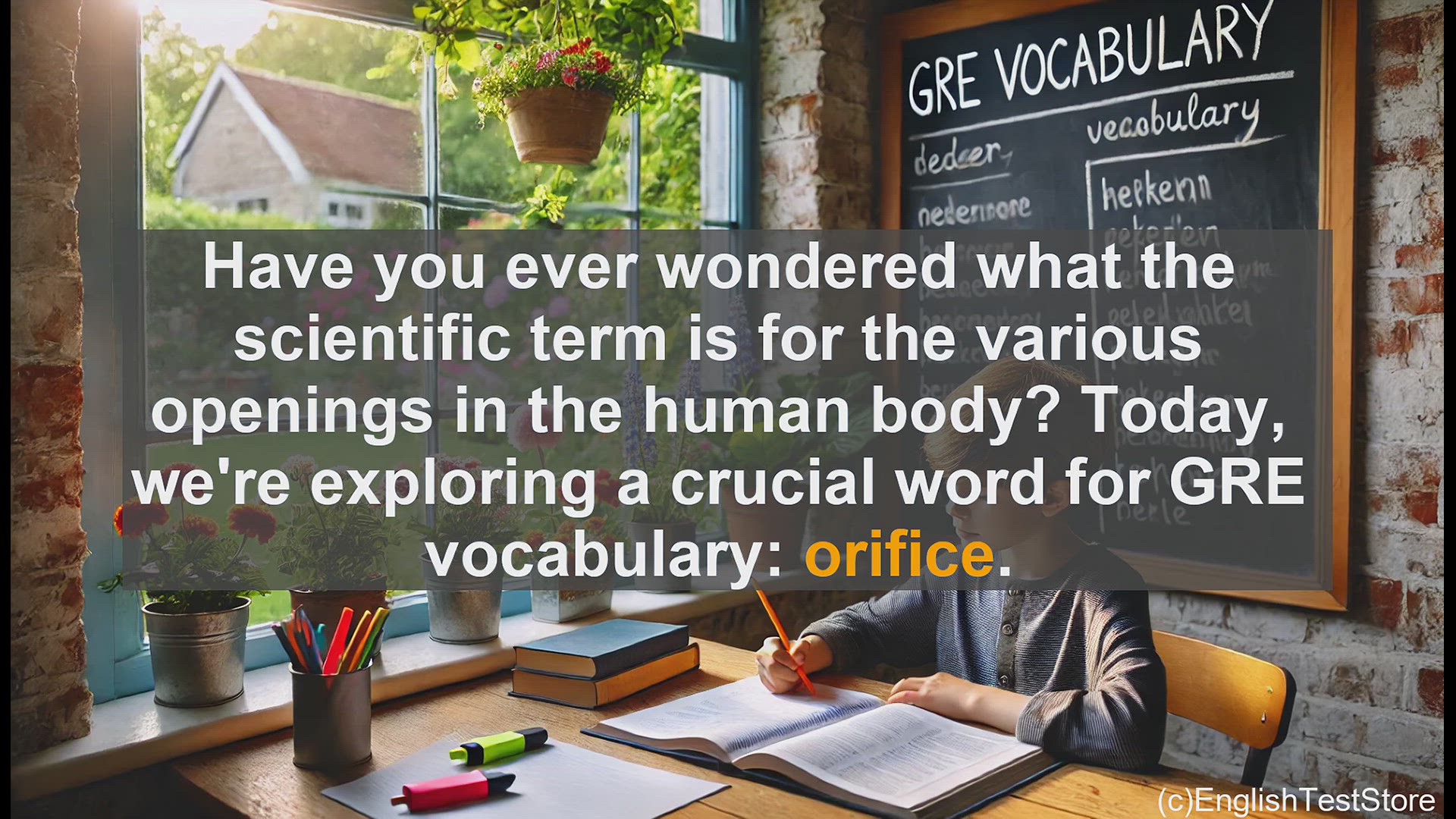 'Video thumbnail for GRE Vocabulary Lesson: Exploring the Scientific Term 'Orifice''