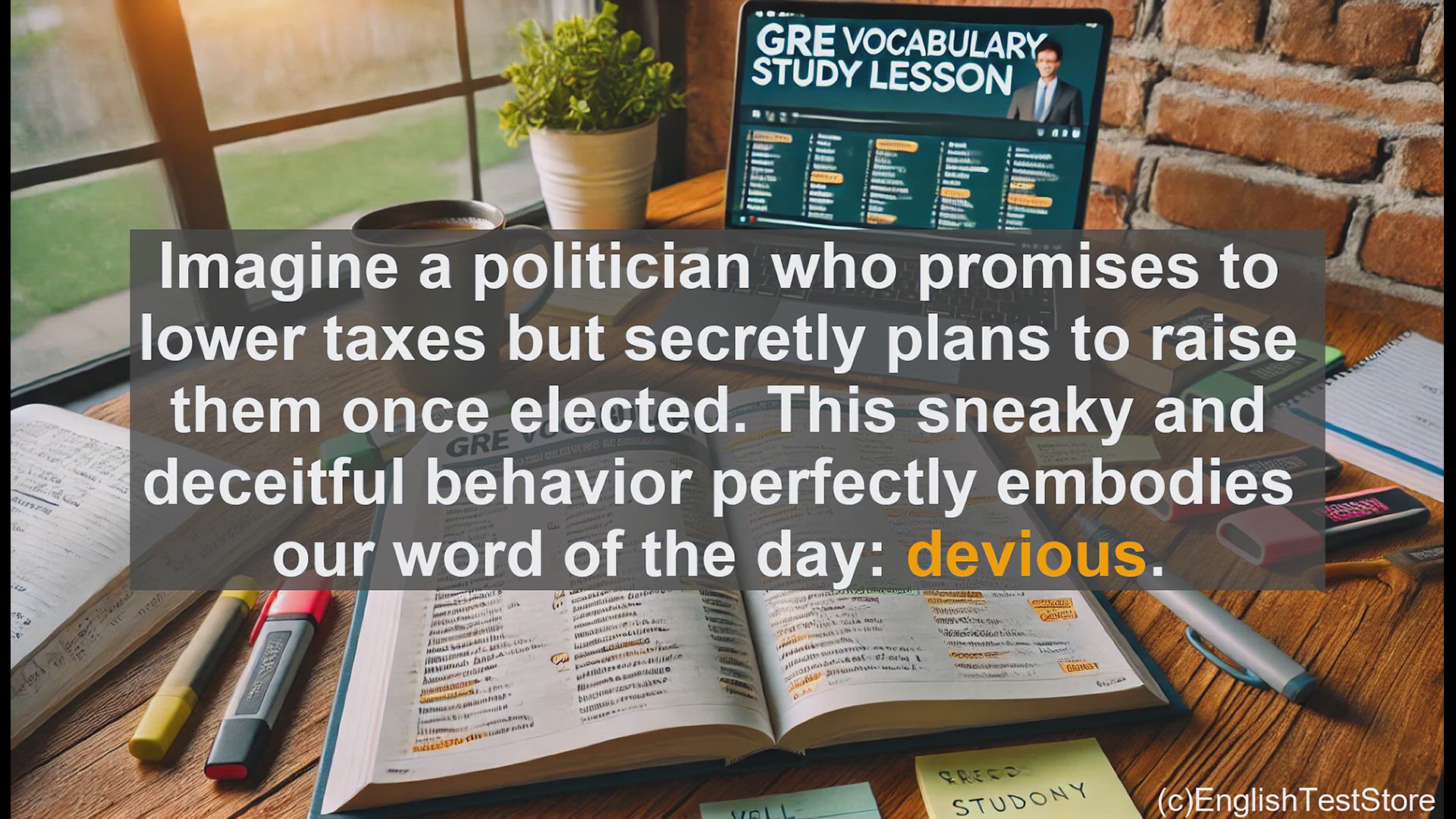 'Video thumbnail for GRE Vocabulary Lesson: The Devious Politician - Deception and Dishonest Tactics'