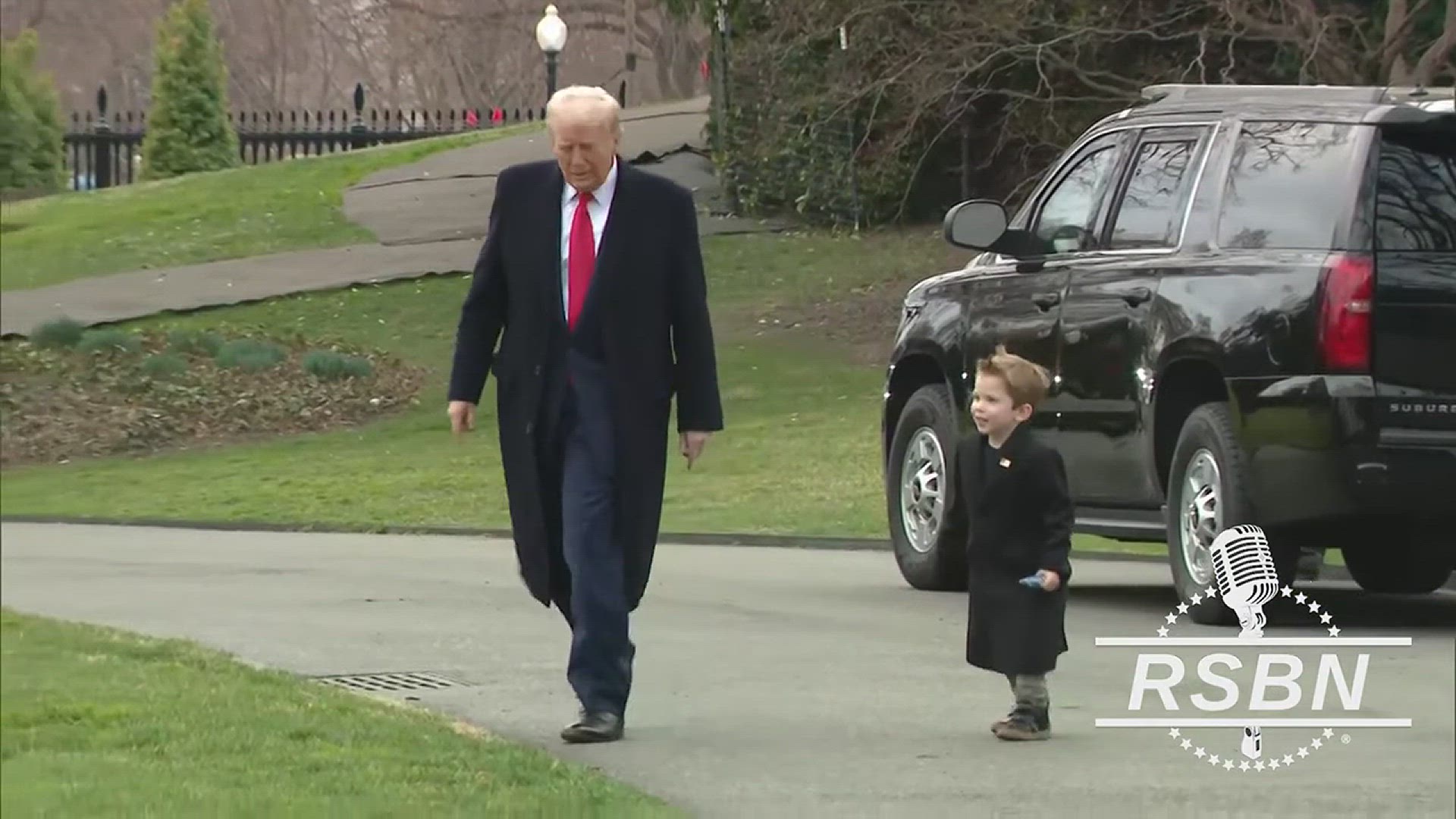 'Video thumbnail for WATCH: President Trump & Elon Musk Depart White House Aboard Marine One – March 14'