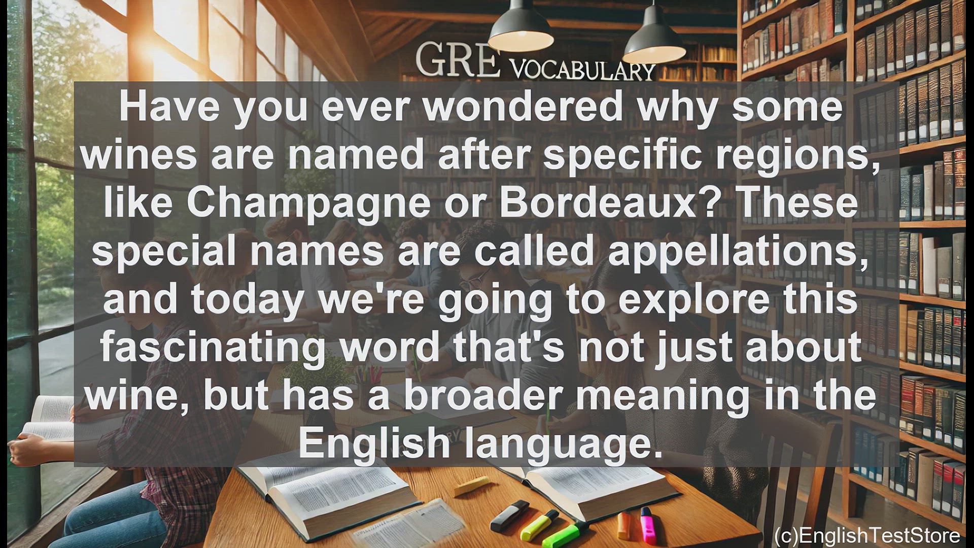 'Video thumbnail for GRE Vocabulary Lesson: Exploring the Fascinating World of Appellations'
