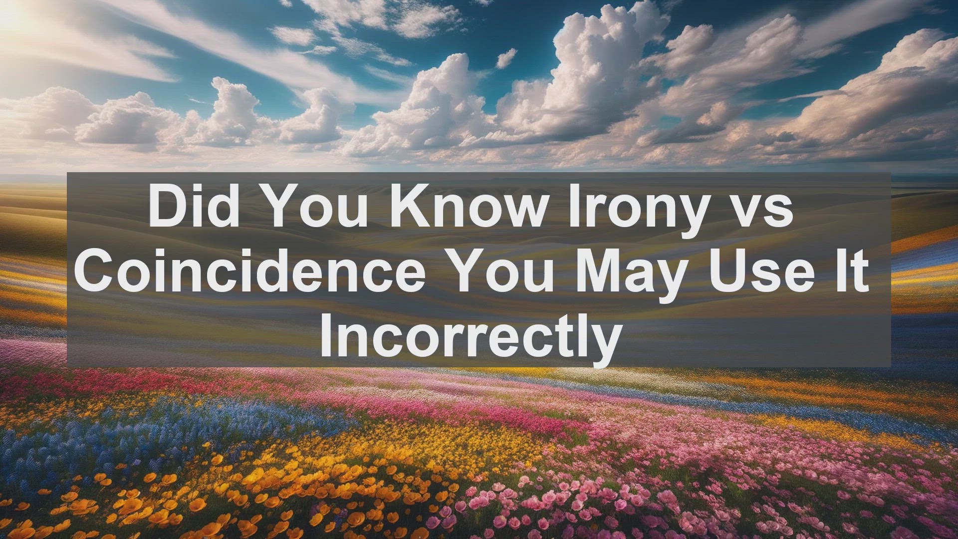 'Video thumbnail for Did You Know Irony vs Coincidence You May Use It Incorrectly '