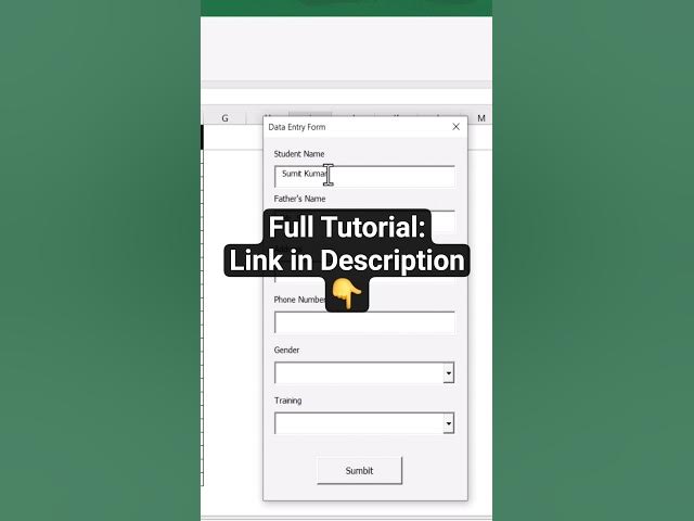 Video thumbnail for Automated Data Entry Software in Excel | Full Tutorial Link in Description