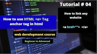 'Video thumbnail for How to use anchor tag in html |how to link in html | web development course | tutorial no 04'