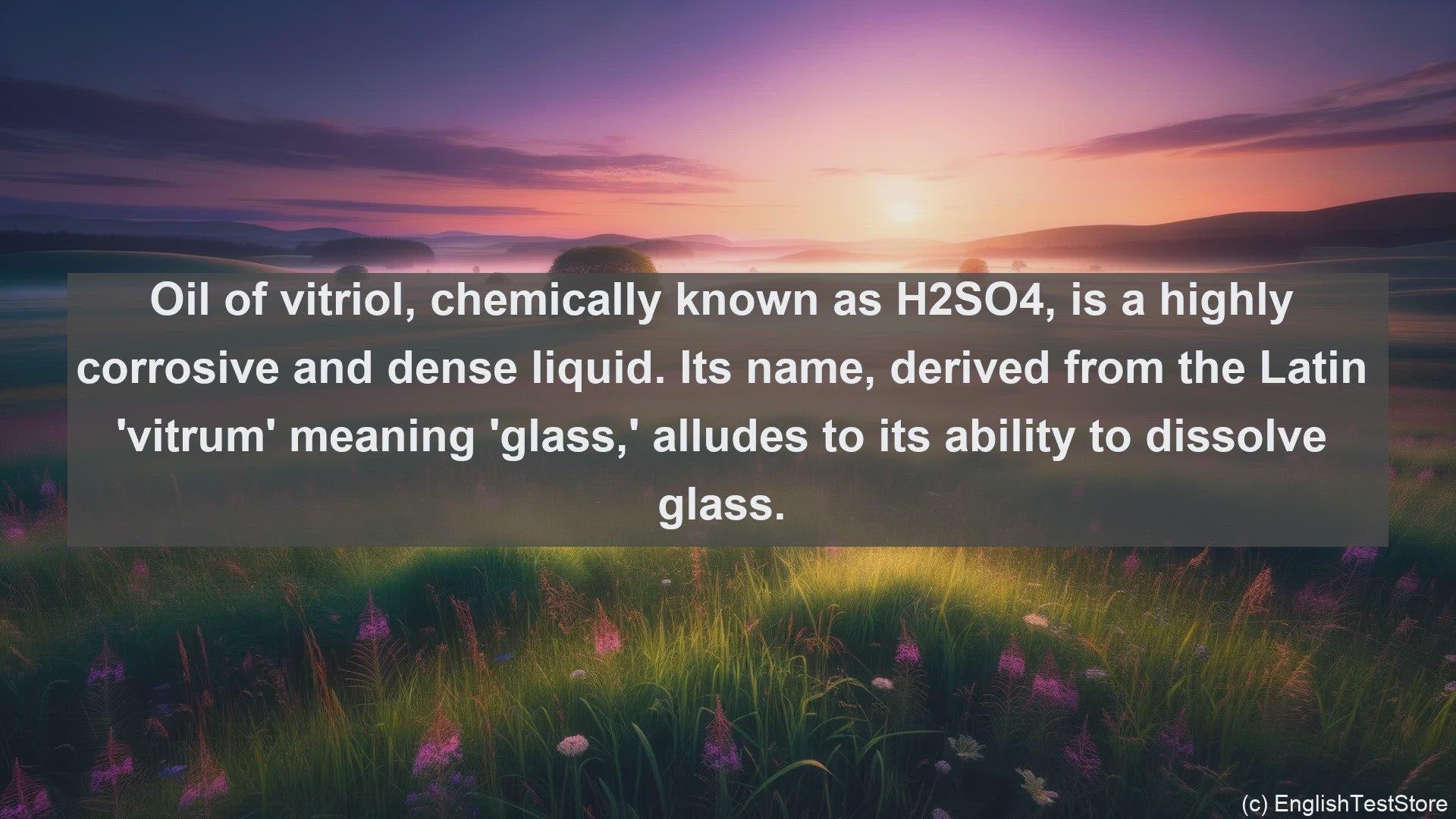 'Video thumbnail for Oil of vitriol in science  definition and examples'