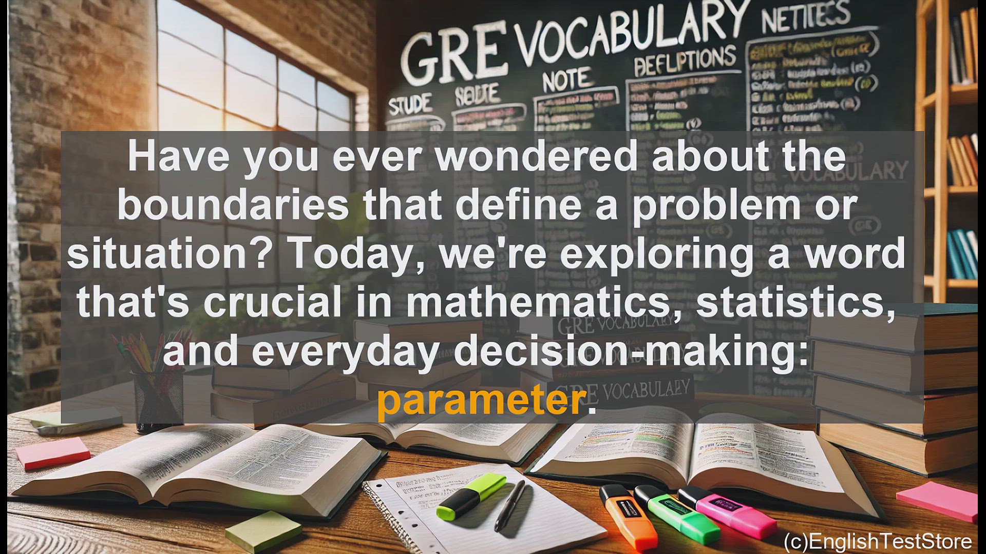 'Video thumbnail for GRE Vocabulary Lesson: Exploring the Boundaries - Understanding the Concept of Parameters'