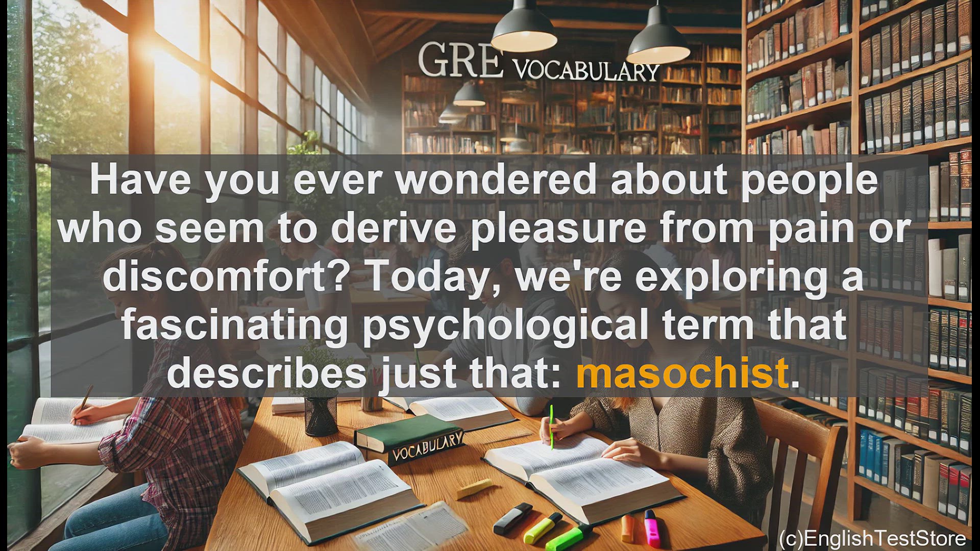 'Video thumbnail for GRE Vocabulary Lesson: Exploring the Psychology of Masochism'