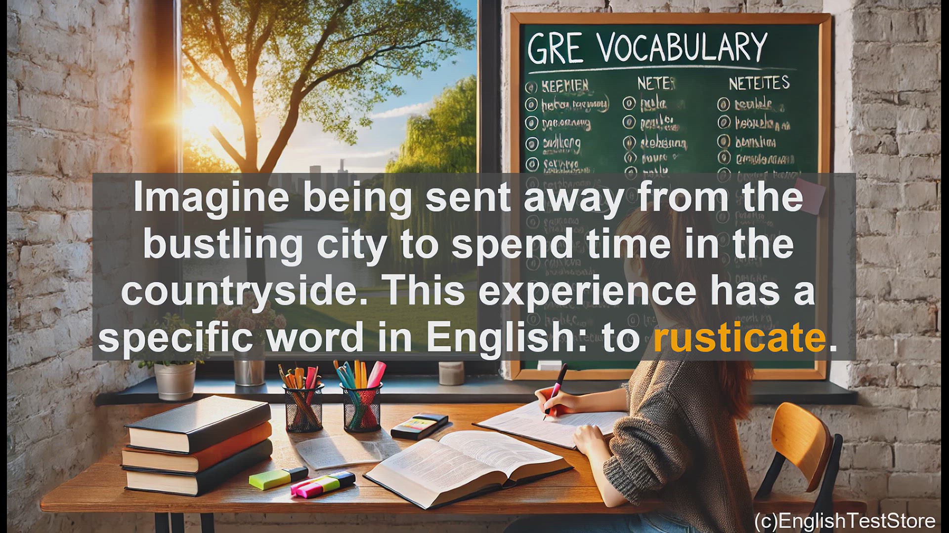 'Video thumbnail for GRE Vocabulary Lesson: Exploring the Meaning and Usage of 'Rusticate''