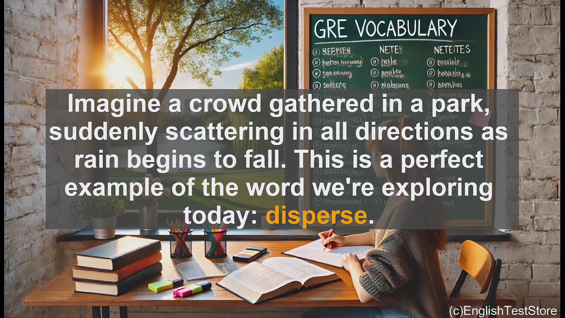 'Video thumbnail for GRE Vocabulary Lesson: Mastering the Word 'Disperse' for Your GRE Vocabulary'