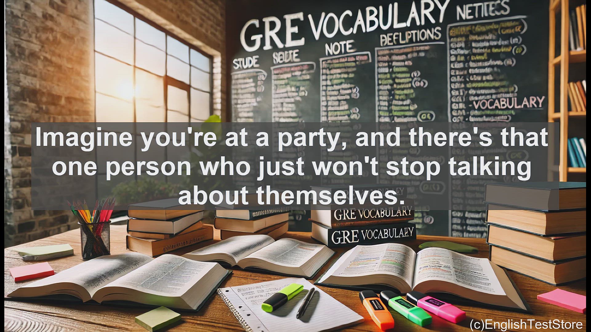 'Video thumbnail for GRE Vocabulary Lesson: What is a Blowhard? GRE Vocabulary Explained'
