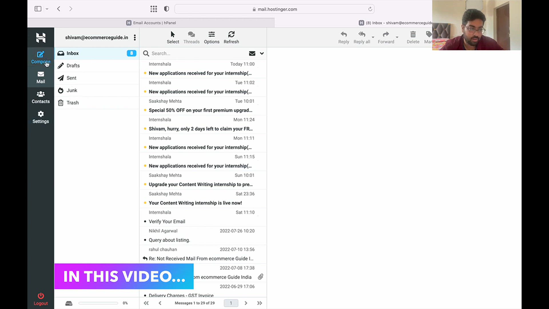 'Video thumbnail for 😍 FREE Business Email with Hostinger Hosting! Up to 5️⃣0️⃣ FREE Domain Professional Emails Available'