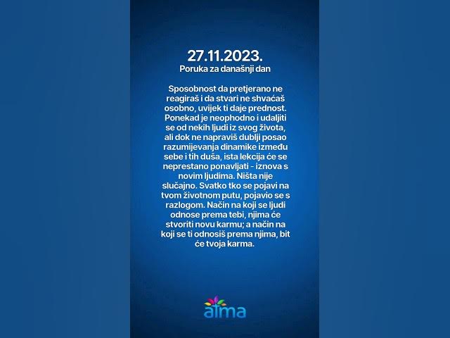 Video thumbnail for ATMA Poruka Dana 27.11.2023.