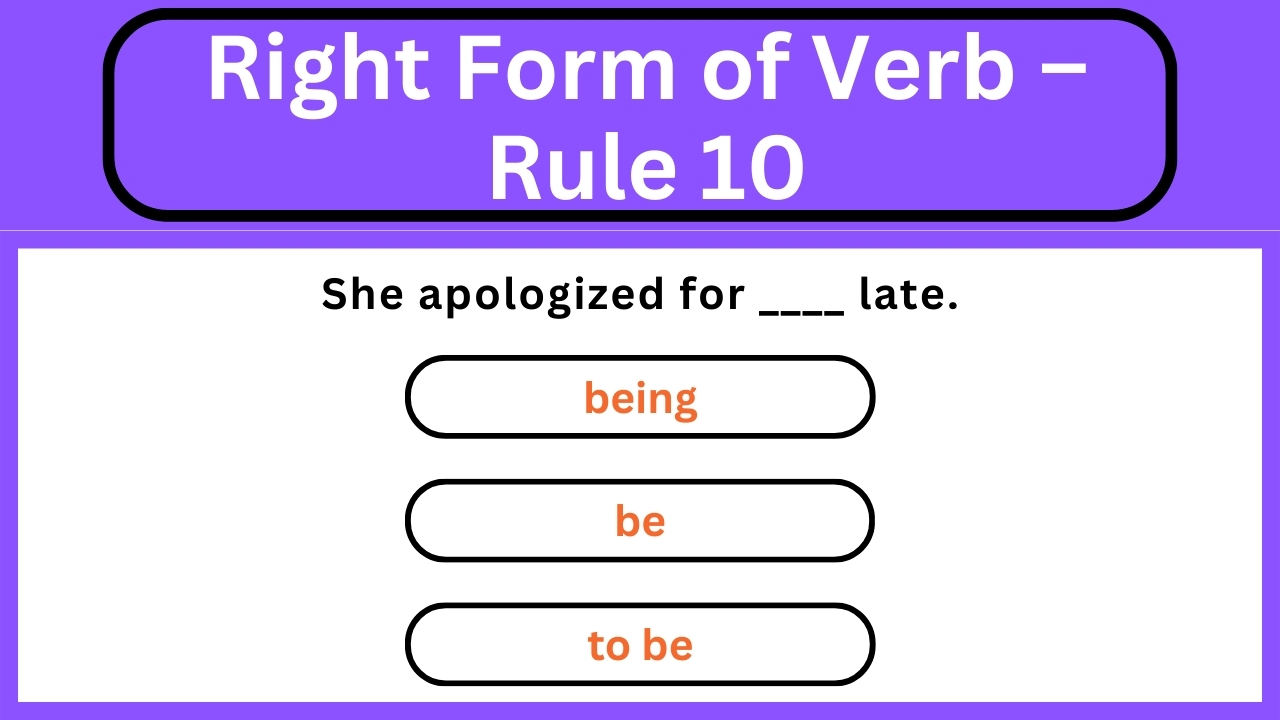Video thumbnail for English Grammar Practice ||  Right Form of Verb – Rule 10 || English Grammar Test
